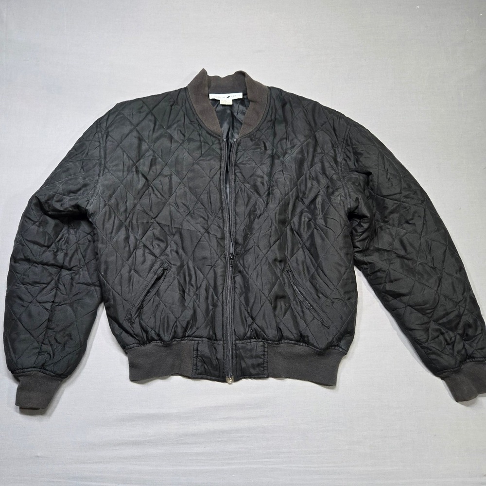 Vintage 80s Silk Quilted Bomber Jacket Jonathan Martin Womens Medium Retro
